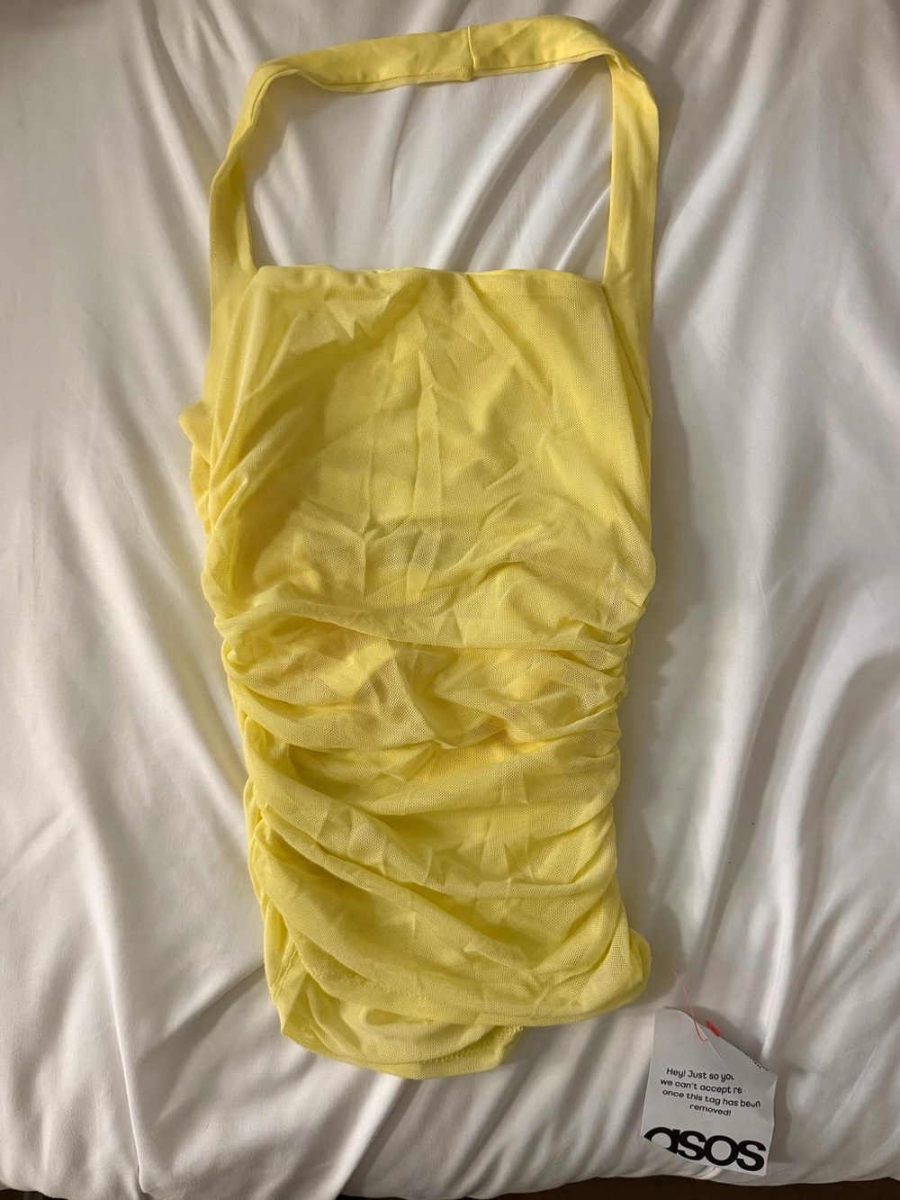ASOS Sheer Halter Ruched Tank Top - Picture 2 of 4